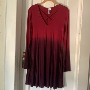 Alya Red Ombré Criss-Cross Dress size M